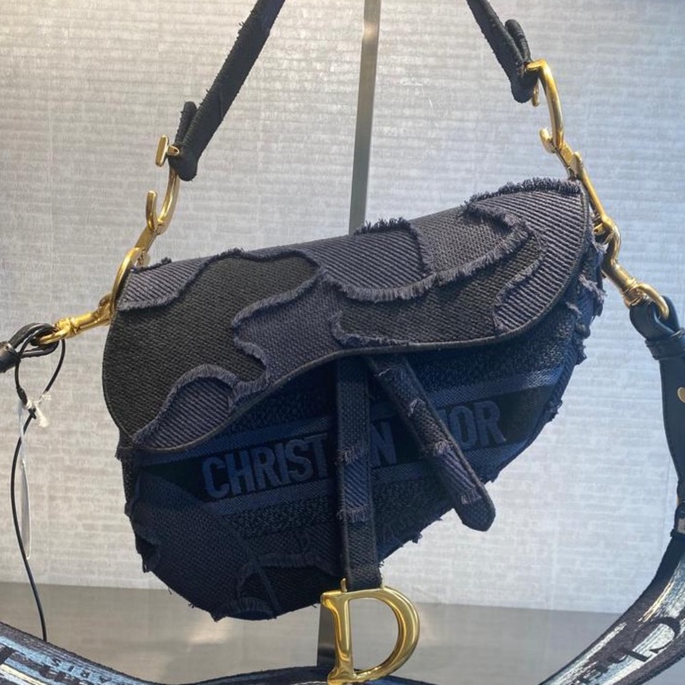 Christian Dior Saddle Bag Dark Denim w Gold Hardware SS 22